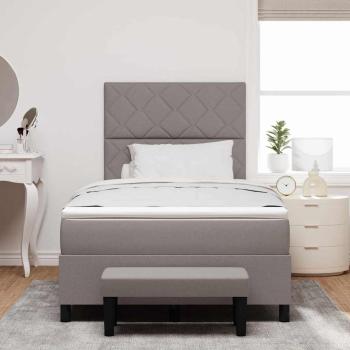 Boxspringbett mit Matratze & Bank taupe 120x200 cm Stoff
