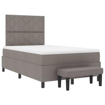 Boxspringbett mit Matratze & Bank taupe 120x200 cm Stoff