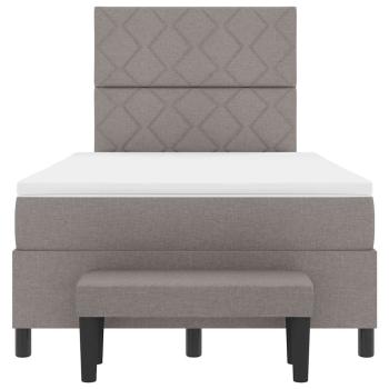 Boxspringbett mit Matratze & Bank taupe 120x200 cm Stoff