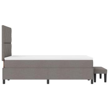 Boxspringbett mit Matratze & Bank taupe 120x200 cm Stoff