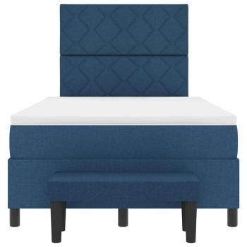 Boxspringbett mit Matratze & Bank Blau 120x200 cm Stoff