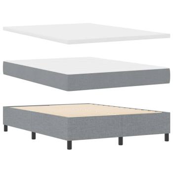 Boxspringbett mit Matratze & Bank Hellgrau 140x190 cm Stoff
