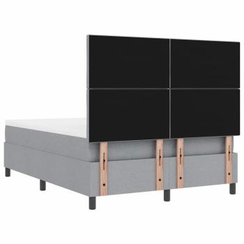 Boxspringbett mit Matratze & Bank Hellgrau 160 x 200 cm Stoff