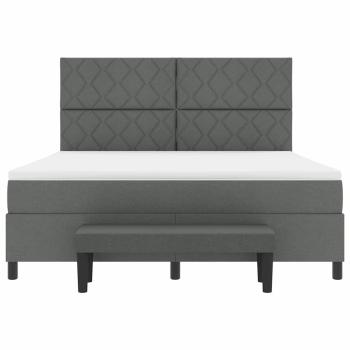 Boxspringbett mit Matratze und Bank Düstergrau 180x200 cm Stoff