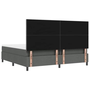 Boxspringbett mit Matratze & Bank Dunkelgrau 200x200 cm Stoff