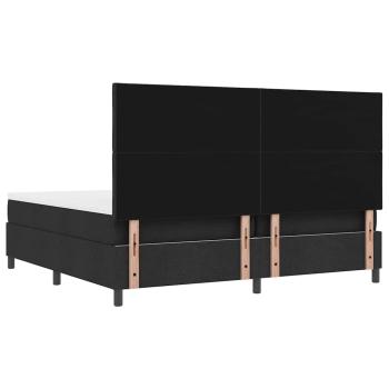 Boxspringbett mit Matratze & Bank Schwarz 200x200 cm Stoff