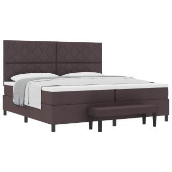 Boxspringbett mit Matratze & Bank Dunkelbraun 200x200 cm Stoff