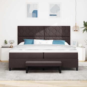 Boxspringbett mit Matratze & Bank Dunkelbraun 200x200 cm Stoff