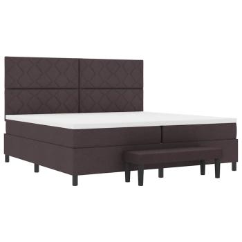 Boxspringbett mit Matratze & Bank Dunkelbraun 200x200 cm Stoff