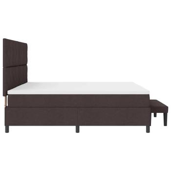 Boxspringbett mit Matratze & Bank Dunkelbraun 200x200 cm Stoff