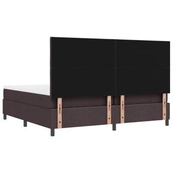 Boxspringbett mit Matratze & Bank Dunkelbraun 200x200 cm Stoff