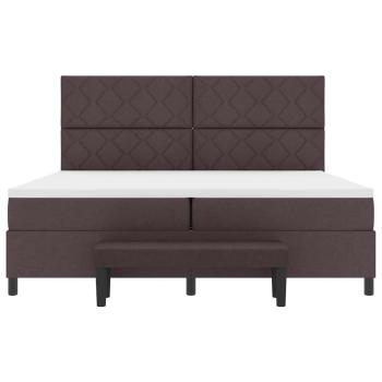 Boxspringbett mit Matratze & Bank Dunkelbraun 200x200 cm Stoff