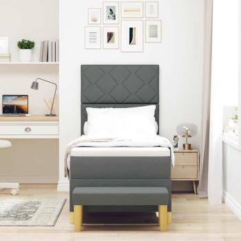 Boxspringbett mit Matratze & Bank Dunkelgrau 80x200 cm Stoff