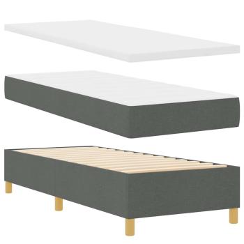 Boxspringbett mit Matratze & Bank Dunkelgrau 80x200 cm Stoff