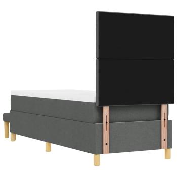 Boxspringbett mit Matratze & Bank Dunkelgrau 80x200 cm Stoff