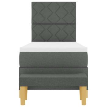 Boxspringbett mit Matratze & Bank Dunkelgrau 80x200 cm Stoff