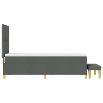 Boxspringbett mit Matratze & Bank Dunkelgrau 80x200 cm Stoff