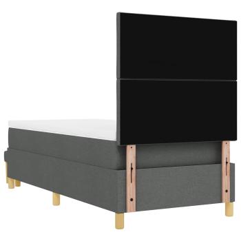 Boxspringbett mit Matratze & Bank Dunkelgrau 90x190 cm Stoff