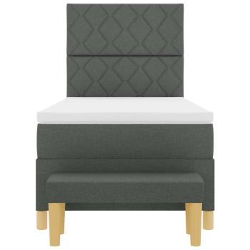 Boxspringbett mit Matratze & Bank Dunkelgrau 90x190 cm Stoff