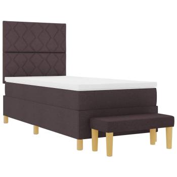 Boxspringbett mit Matratze & Bank Dunkelbraun 100x200 cm Stoff