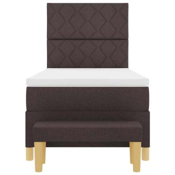Boxspringbett mit Matratze & Bank Dunkelbraun 100x200 cm Stoff
