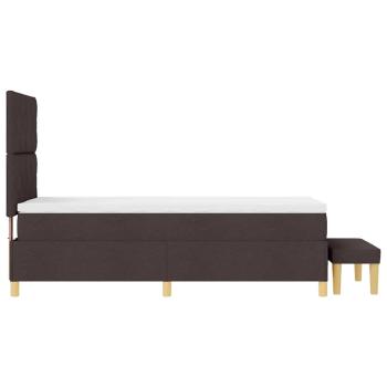 Boxspringbett mit Matratze & Bank Dunkelbraun 100x200 cm Stoff