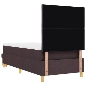 Boxspringbett mit Matratze & Bank Dunkelbraun 100x200 cm Stoff