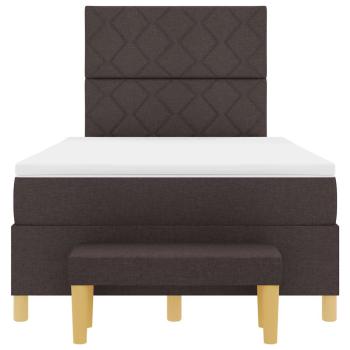 Boxspringbett mit Matratze & Bank Dunkelbraun 120x200 cm Stoff