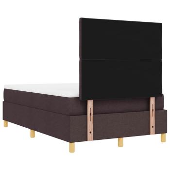 Boxspringbett mit Matratze & Bank Dunkelbraun 120x200 cm Stoff