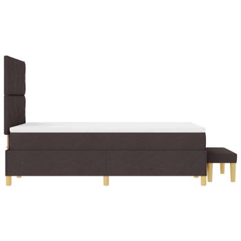 Boxspringbett mit Matratze & Bank Dunkelbraun 120x200 cm Stoff