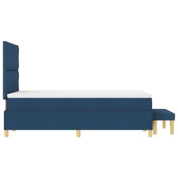 Boxspringbett mit Kissen mit Kopfteil Blau 200 x 120 cm Stoff