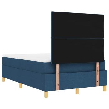 Boxspringbett mit Kissen mit Kopfteil Blau 200 x 120 cm Stoff