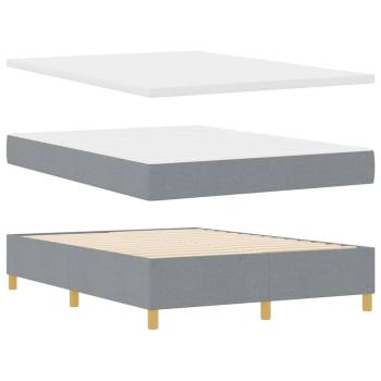 Boxspringbett mit Matratze & Bank Hellgrau 140x190 cm Stoff
