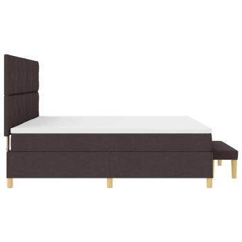 Boxspringbett mit Matratze & Bank Dunkelbraun 200x200 cm Stoff