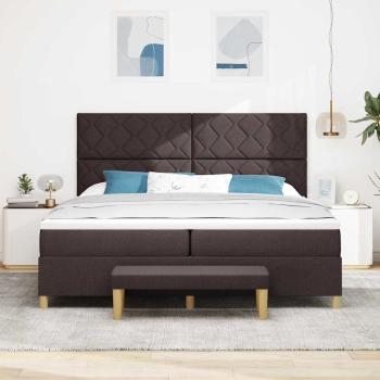 Boxspringbett mit Matratze & Bank Dunkelbraun 200x200 cm Stoff