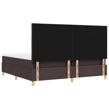 Boxspringbett mit Matratze & Bank Dunkelbraun 200x200 cm Stoff