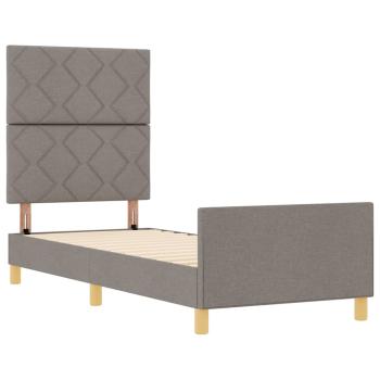 Bettgestell in Taupe 80x200 cm aus Stoff