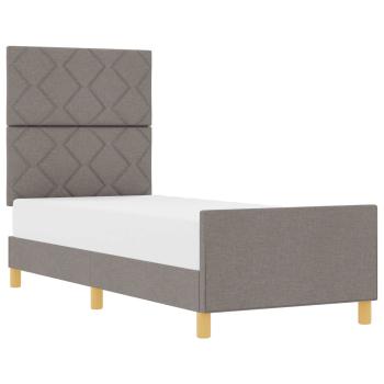 Bettgestell in Taupe 80x200 cm aus Stoff