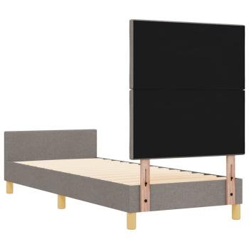 Bettgestell in Taupe 80x200 cm aus Stoff