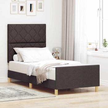 ARDEBO.de - Bettgestell dunkelbraun 90x200 cm aus Stoff