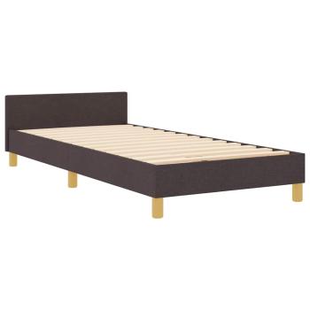 Bettgestell dunkelbraun 90x200 cm aus Stoff
