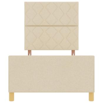 Bettgestell in Creme, 100x200 cm, aus Stoff