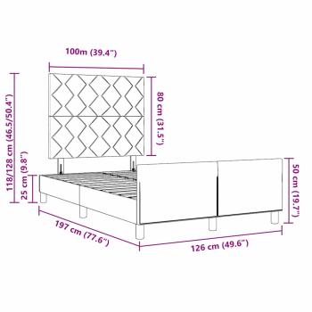 Bettgestell in Creme - 120x190 cm, Stoff