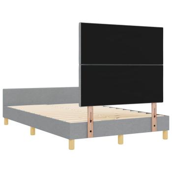 Bettgestell in Hellgrau, 120x200 cm, aus Stoff