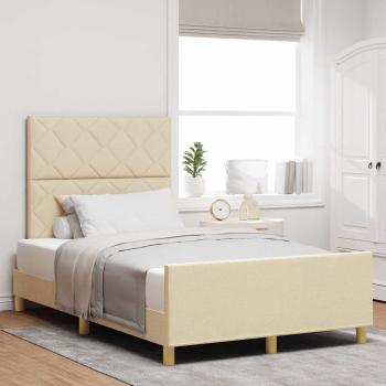 ARDEBO.de - Bettgestell in Creme, 120x200 cm, aus Stoff
