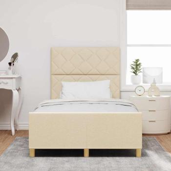 Bettgestell in Creme, 120x200 cm, aus Stoff