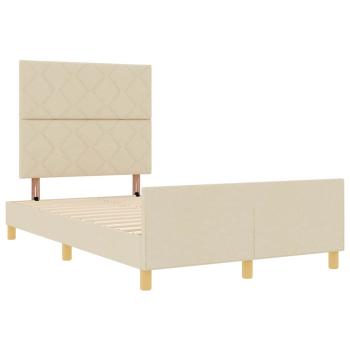 Bettgestell in Creme, 120x200 cm, aus Stoff