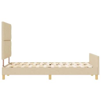 Bettgestell in Creme, 120x200 cm, aus Stoff