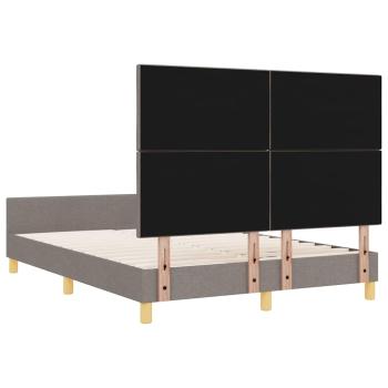 Bettgestell in Taupe, 160x200 cm, Stoff