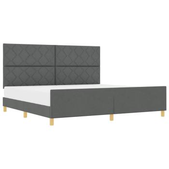 Bettgestell Dunkelgrau 200x200 cm aus Stoff